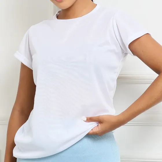 Blusa Feminina Fitness Dry Fit Camiseta Academia Baby Look