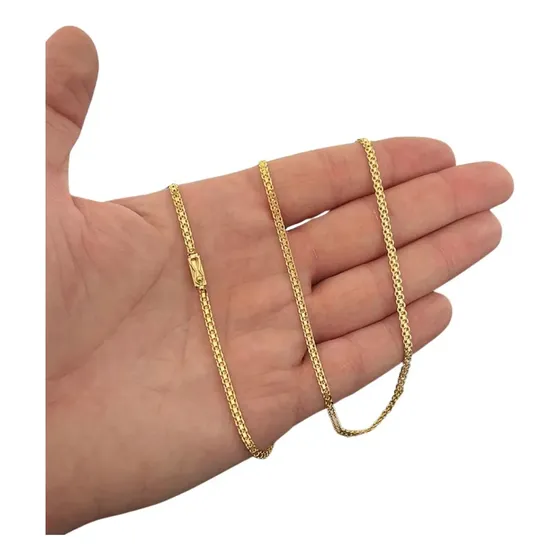 Corrente Cordão Cadeado Duplo 3mm Masculino Banho A Ouro 18k