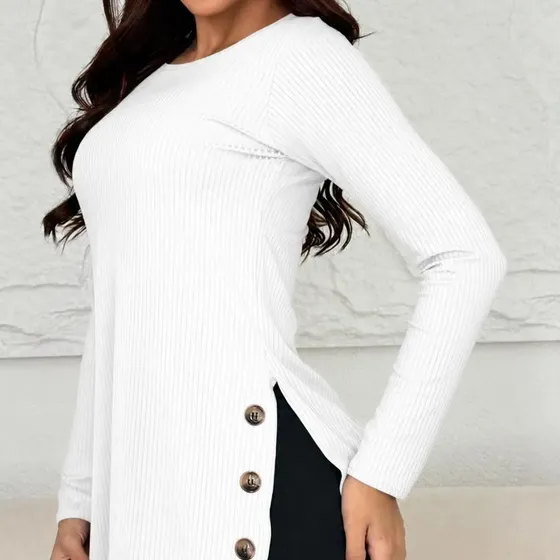 Blusa Manga Longa Longline Tapa Bum-bum Feminina Premium