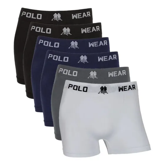 Kit 6 Cuecas Boxer Masculina Adulto Polo Wear Original
