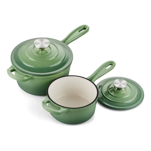 Conjunto De Panelas Onader Ferro Esmaltado 2 Peças Verde