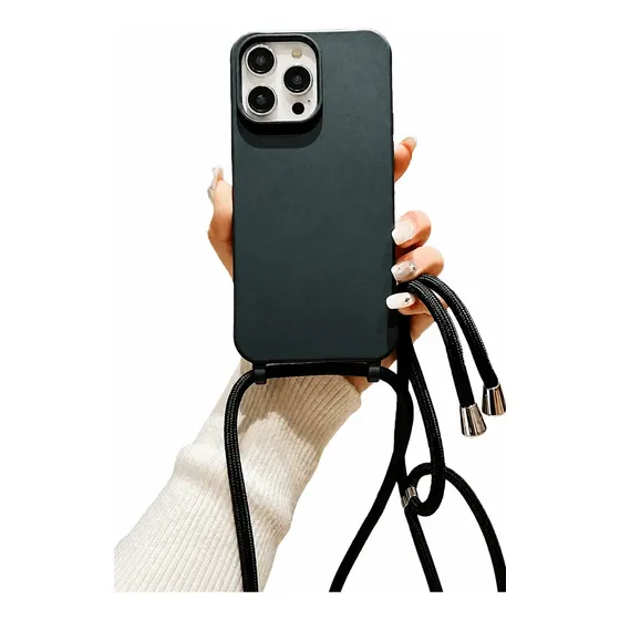 Capa Capinha Silicone Com Alça Cordão P Pescoço Para iPhone