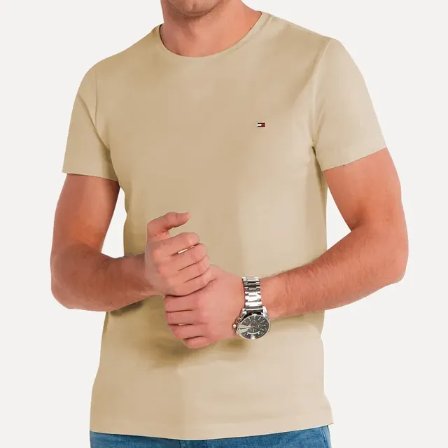 Camiseta Tommy Hilfiger Essential Cotton Cáqui Claro