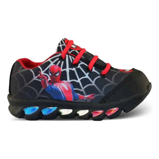 Tenis Infantil De Led Homem Aranha Masculino Meninos Com Luz