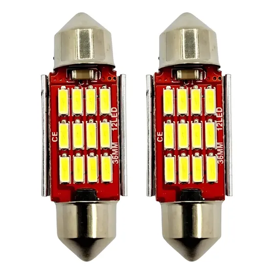 Par Lâmpada Led Carro Torpedo Canbus Canceller Teto 6000k