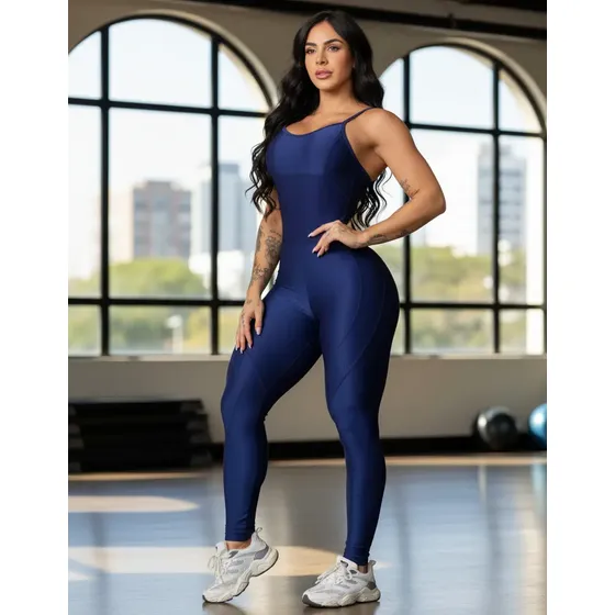 Macacão Feminino Fitness Ginastica Legging Empina Bumbum
