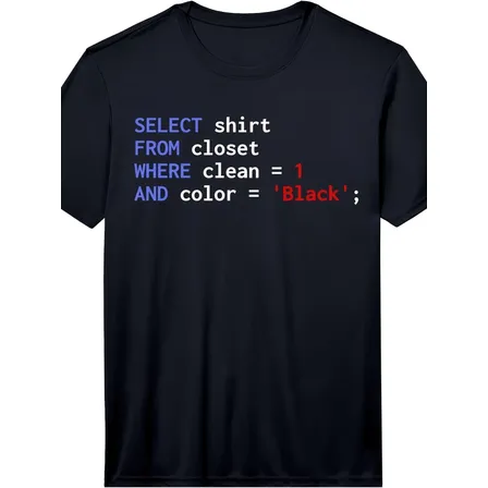Camiseta Gráfica Engraçada Do Sql Query Programmer Para Home