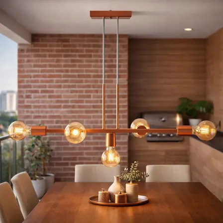 Luminária De Teto Lustre Pendente Tazza 5 Lâmpadas