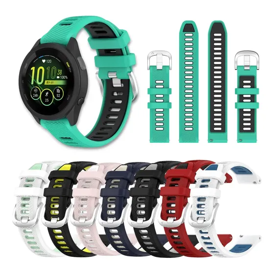 Pulseira Para Garmin Forerunner 55 Silicone Duas Cores 20mm