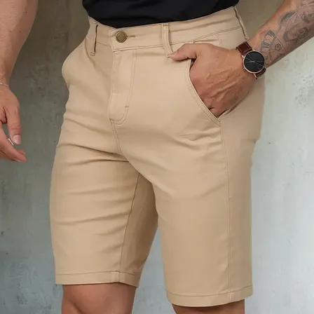 Bermuda Masculina Sarja Sport Elegante Fino Elastano Lycra