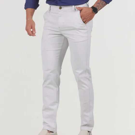 Calça Masculina Sport Fino Sarja Com Elastano Bolso Faca