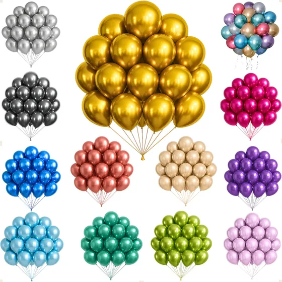 Kit 50 Un Balão Metalizado Bexiga Nº10 Festa Aniversário