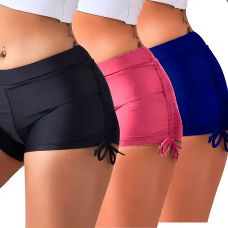 3 Shorts Praia Feminino Sunkini Verão Uv50+