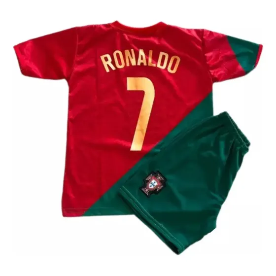 Kit Camisa E Bermuda Cristiano Ronaldo Portugal