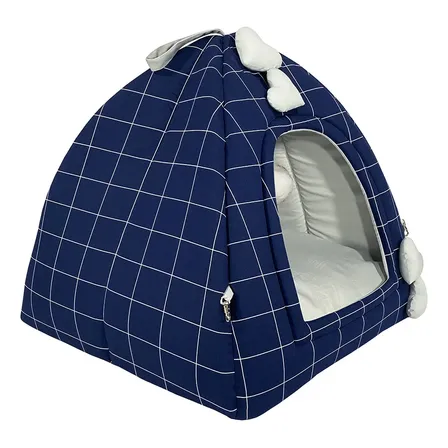 Cama Toca Iglu Pet Luxo Almofada Lavável De Fibra Siliconada