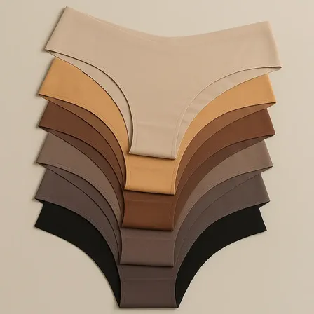 Kit 5 Calcinha Tanga Feminina Sem Costura Poliamida Cós Alto