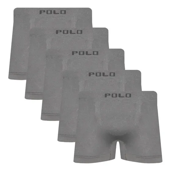 Kit 5 Cuecas Boxer Polo Star Microfibra Conforto Sortida
