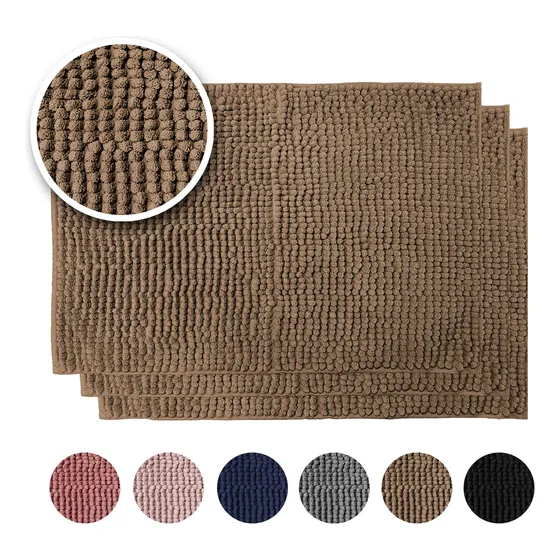 Kit 3 Tapete De Banheiro 60x40 Antiderrapante Macio Macarrão