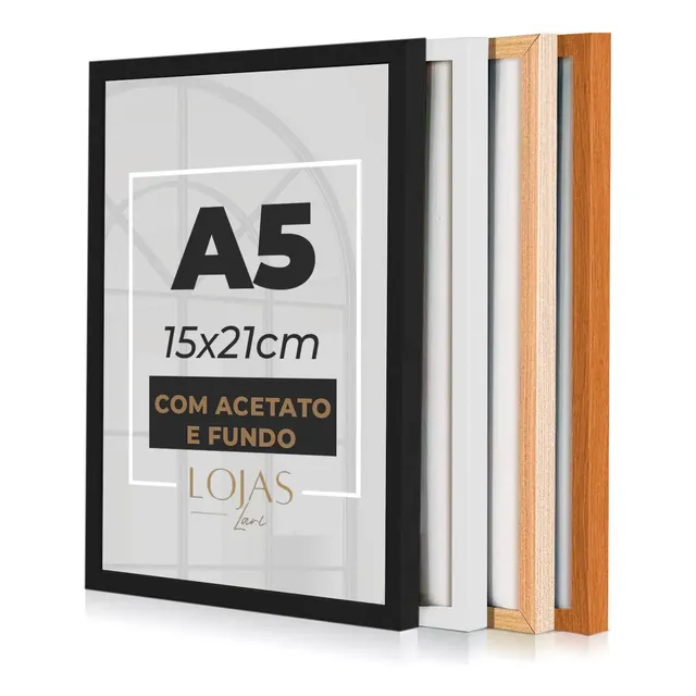 Kit 3 Molduras A5 Para Quadro Foto Poster Acetato 15x21 Cm