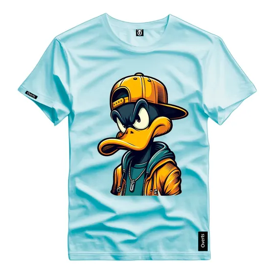 Camiseta Básica Verão Estampa Desenho Patolino Bravo Boné