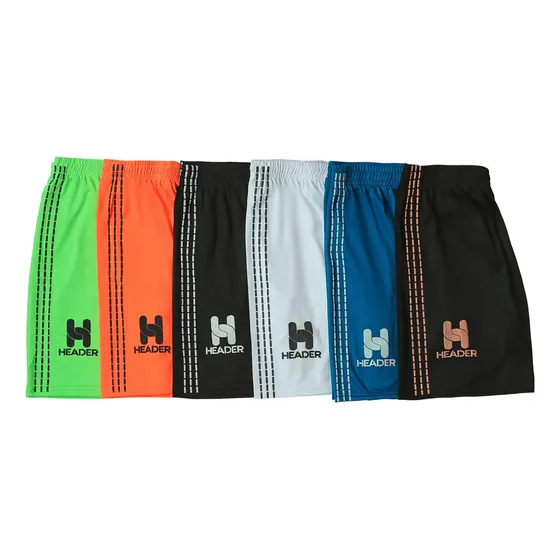Kit 6 Short Header Masculino Calção Futebol Academia Praia