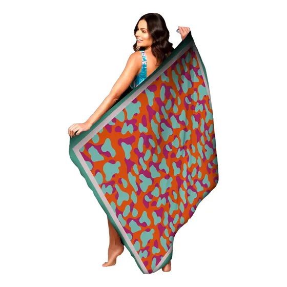 Canga Colorida Moda Praia Pareô Estampado Saida De Banho