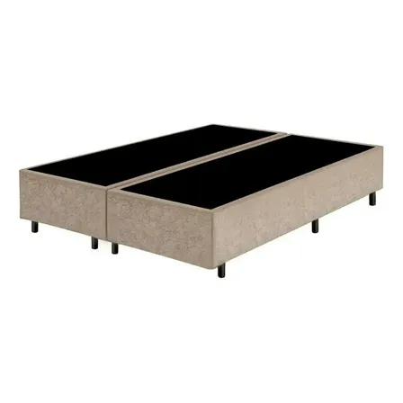 Base Box Casal Bipartida Suede Resistente 138x188x42cm