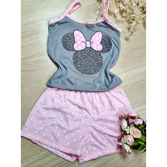 Pijama Infantil Curto Alcinha Estampas Menina Verão
