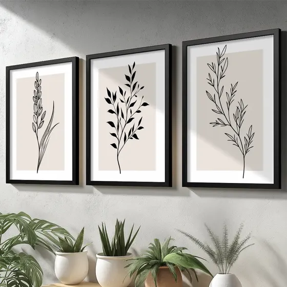 Quadros Decorativos Quarto Sala Cozinha Minimalista Moldura