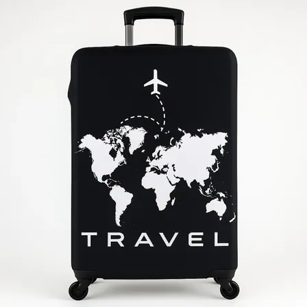 Capa Mala Viagem Protetora Estampada Mapa Mundo Avião Tecido