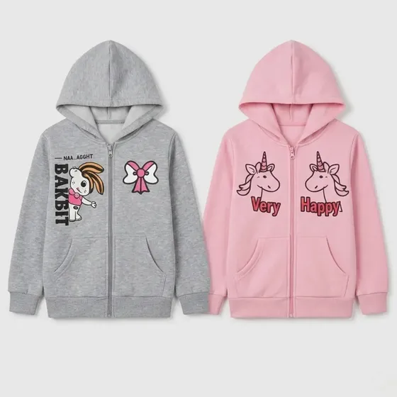 Kit 2 Casacos Jaquetas Infantil Menina Inverno Frio Capuz