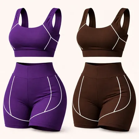 Kit 2 Conjuntos De Short Feminino Fitness Academia Treino