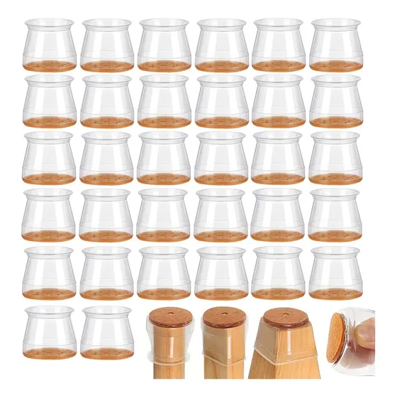 Kit 16 Cadeira Perna Capa De Silicone Piso Protetor Móveis