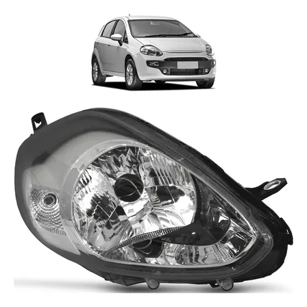Farol Fiat Punto 2012 2013 2014 2015 2016 Máscara Cromada