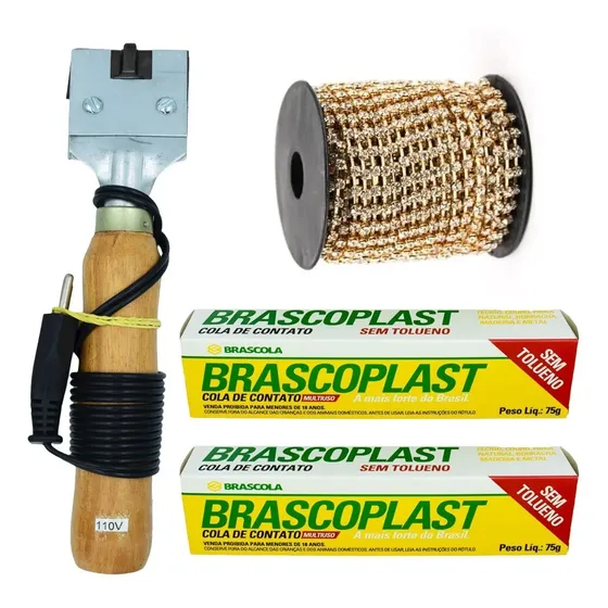 Maquina Cortar Frisador Chinelo(220v) 2 Cola 5 Metros Strass