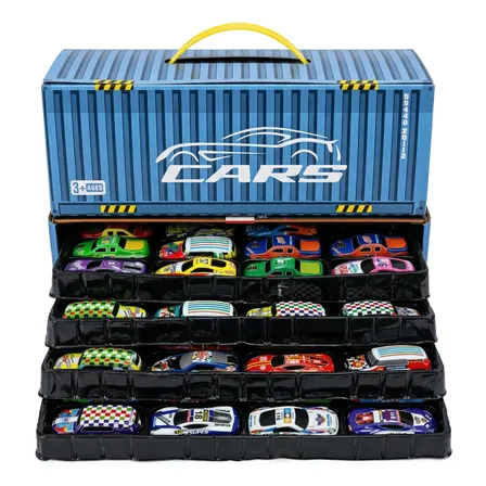 Kit 48 Carrinho Miniatura Fricção Caixa Pista Sortidos 1:64