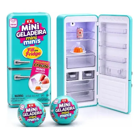 Mini Geladeira Brinquedo Mini Brands Kit 2 Bolas Surpresas!