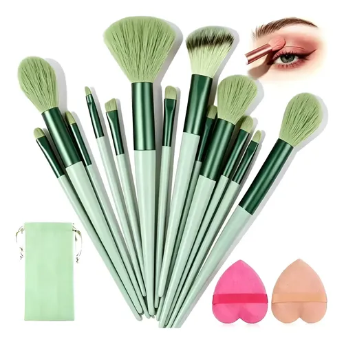 Pincel Maquiagem Kit 13 Peças Profissional Com Estojo