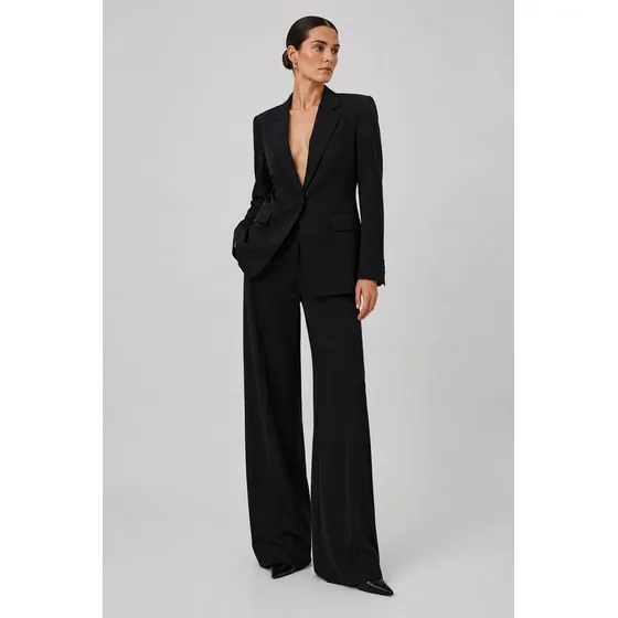 Conjunto Feminino Social Calça Pantalona Blazer Alfaiataria