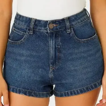 Short Jeans Listras Laterais Sawary Feminino Azul