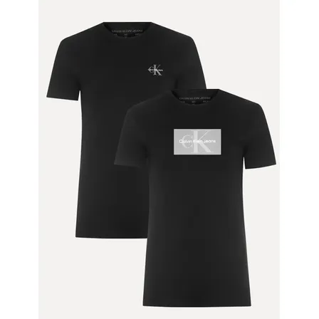 Kit Camisetas Calvin Klein Basic Slim Fit Preta - Original