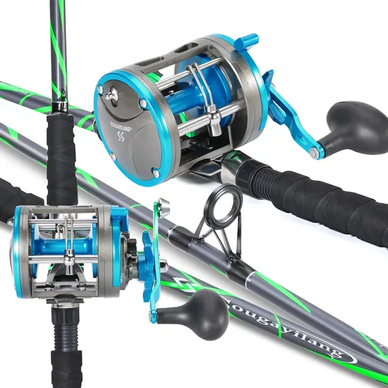 Kit Carretilha 3.8:1 Drag 25kg + Vara Pesca Molinete 2,10m