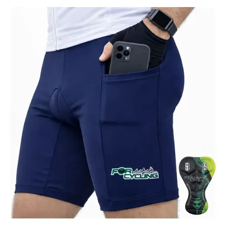 Short Ciclismo Bermuda Homem Forro Gel Bolsos Bike Poliamida