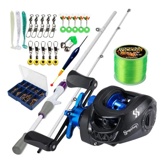 Kit 1,80m De Pesca Varas Carretilha De Pescae Acessórios