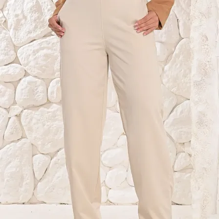 Calça Alfaiataria Feminina Cintura Alta Casual Chic Elegante