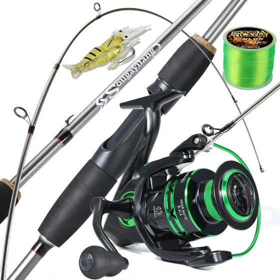 Kit De Pesca Vara 1,80m Carbon E Molinete Alumínio 1000-5000
