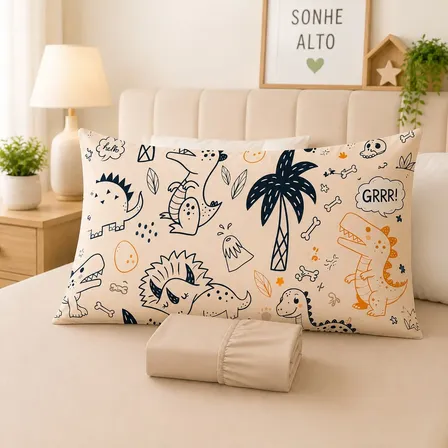 Lençol Infantil 2 Peças Micropercal 400 Fios Toque Suave