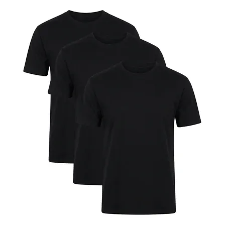 Kit 3x Camiseta Básica T-shirt Preta Super Pima Premium Tech
