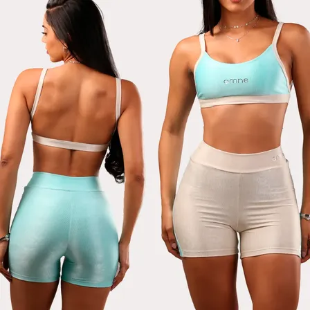 Conjunto Fitness Free Top E Short Feminino Omne Fitwear