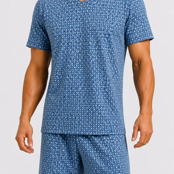 Pijama Liganete Masculino Manga Curta Tecido Fresquinho